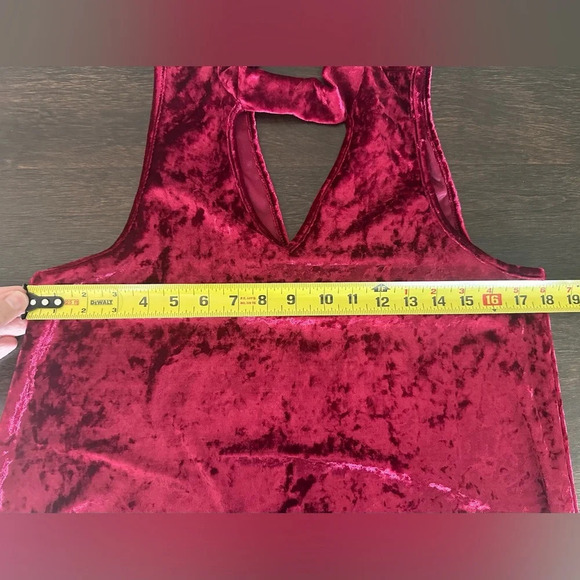 Altar’d State Burgundy Crushed Velvet Dress - Size Large - Like New Condition - Picture 10 of 11